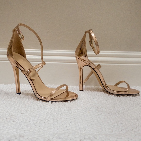 Gold Metallic Stiletto High Heel Size 6 - Picture 3 of 6